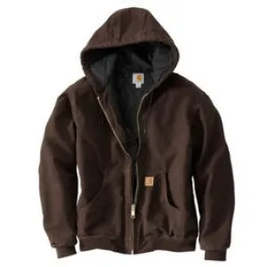 Active Quilted Flannel-Lined Jacket With Hood, Dark Brown, Small