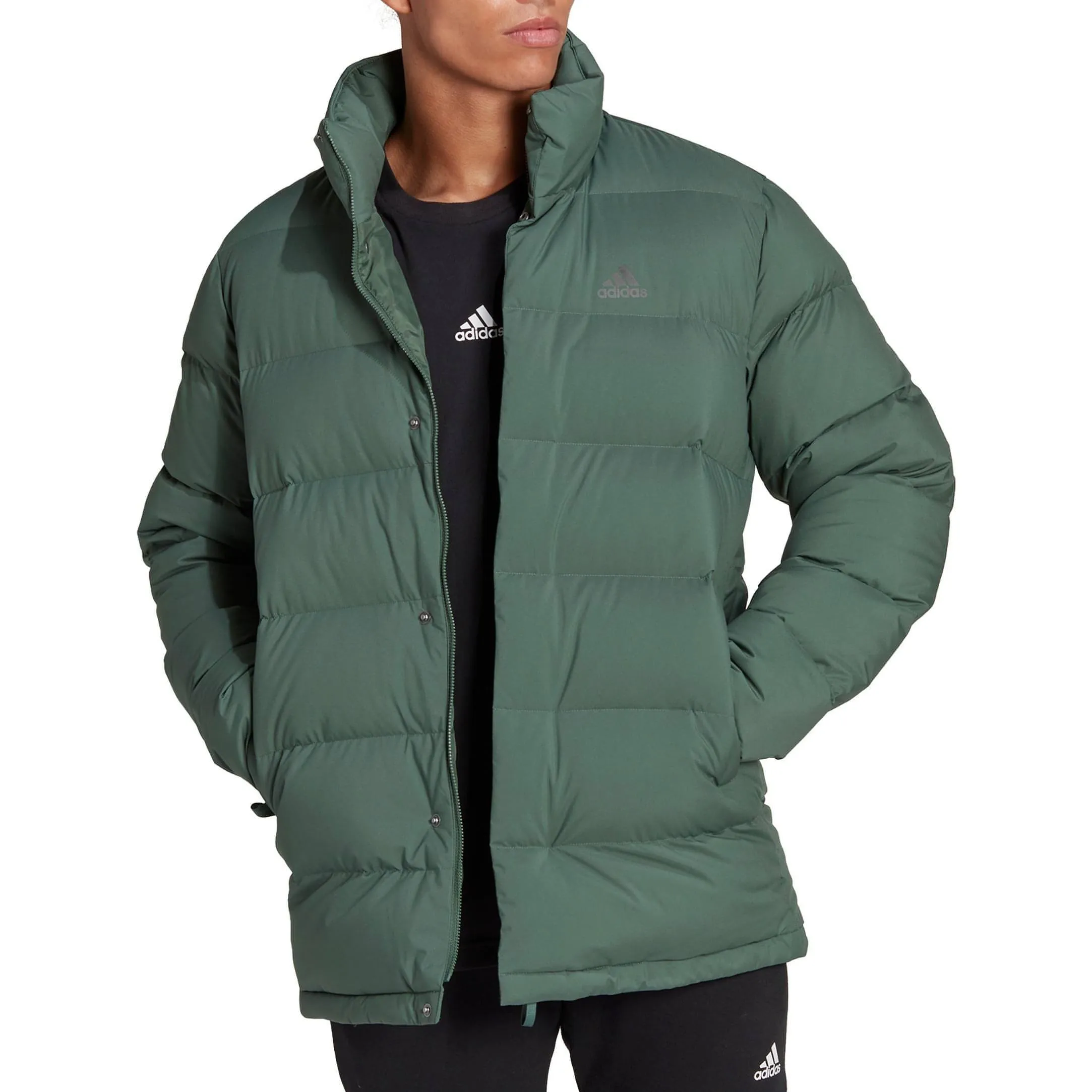 adidas Helionic Mid-Length Mens Down Jacket - Green