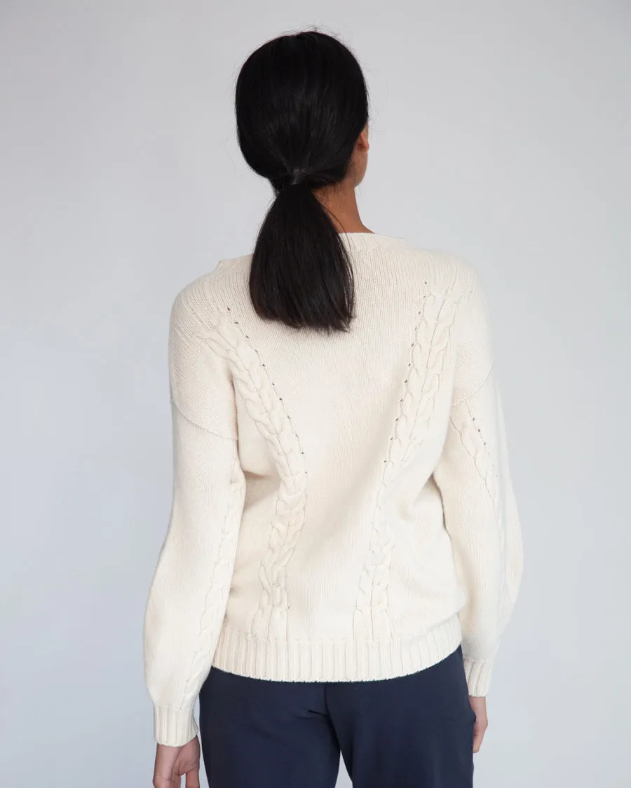 Aggie Lambswool Jumper In Chalk