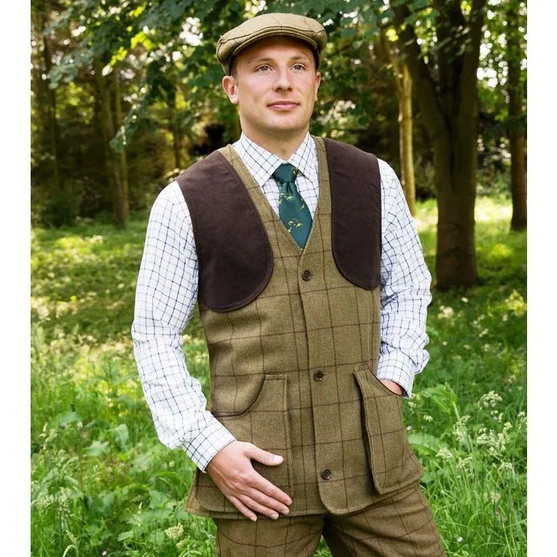 Alan Paine Rutland Shooting Tweed Waistcoat - Lichen