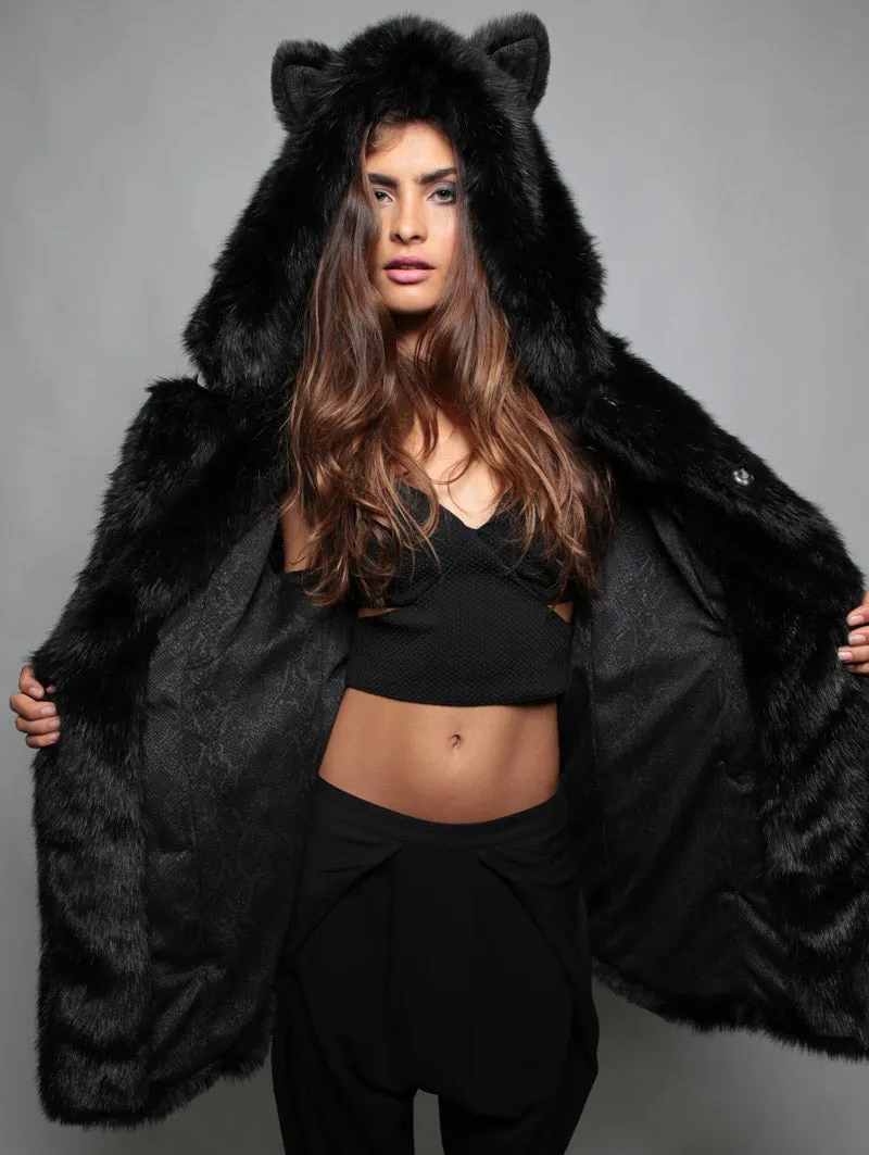 *Almost Purfect* Classic Black Panther Faux Fur Coat