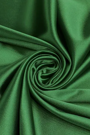 Amazon Green Italian Stretch Satin Fabric