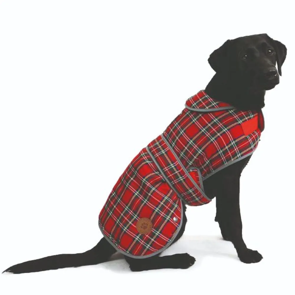 Ancol 30cm Red Highland Tartan Dog Coat - Small