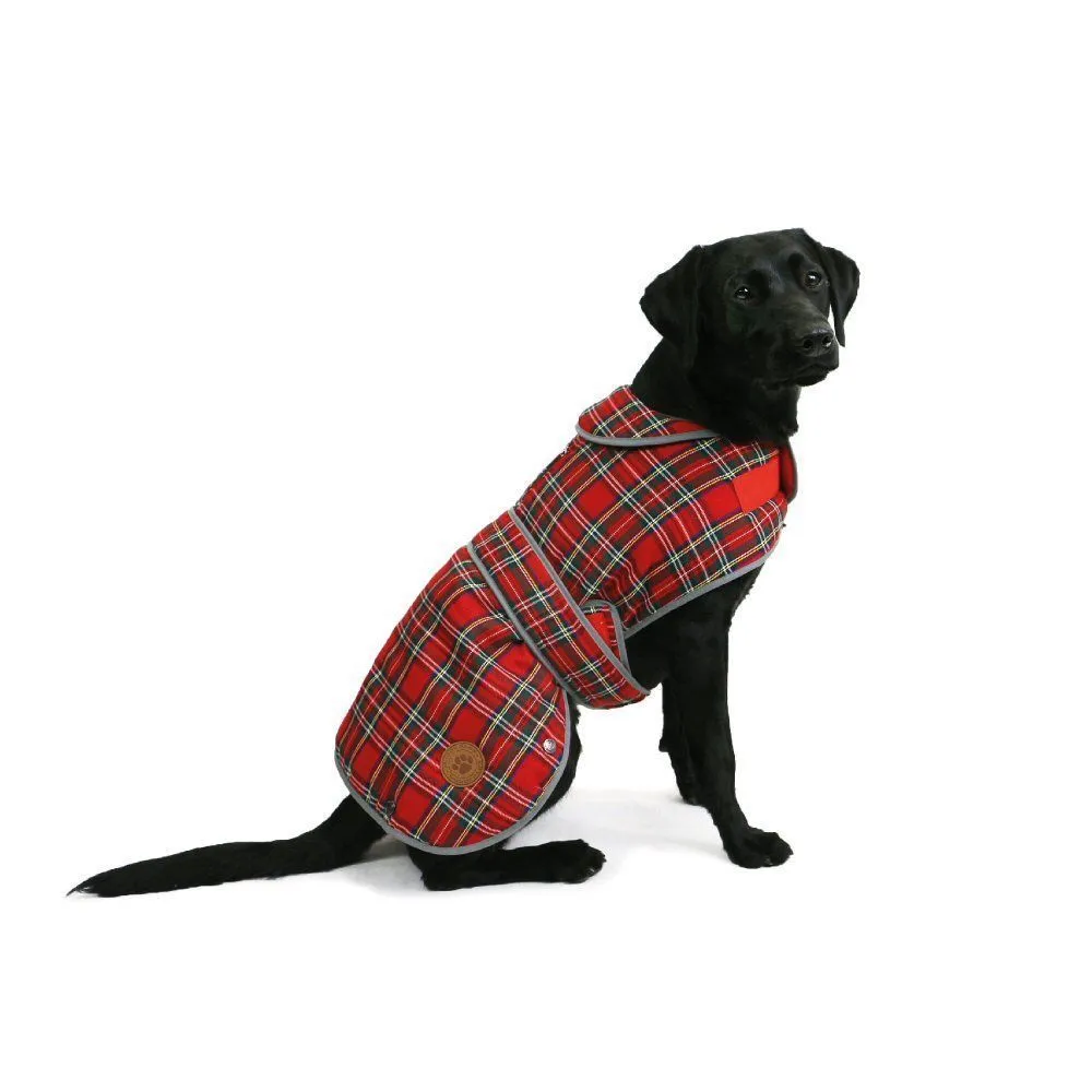 Ancol 30cm Red Highland Tartan Dog Coat - Small