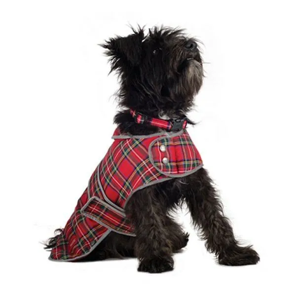 Ancol Muddy Paws 60cm Highland Red Tartan Dog Coat - X-Large