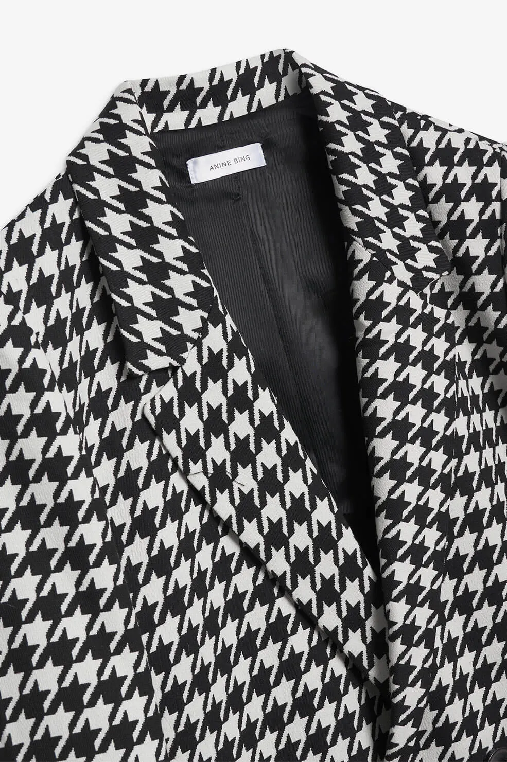 Anine Bing - Madeleine Blazer in Black and White Houndstooth