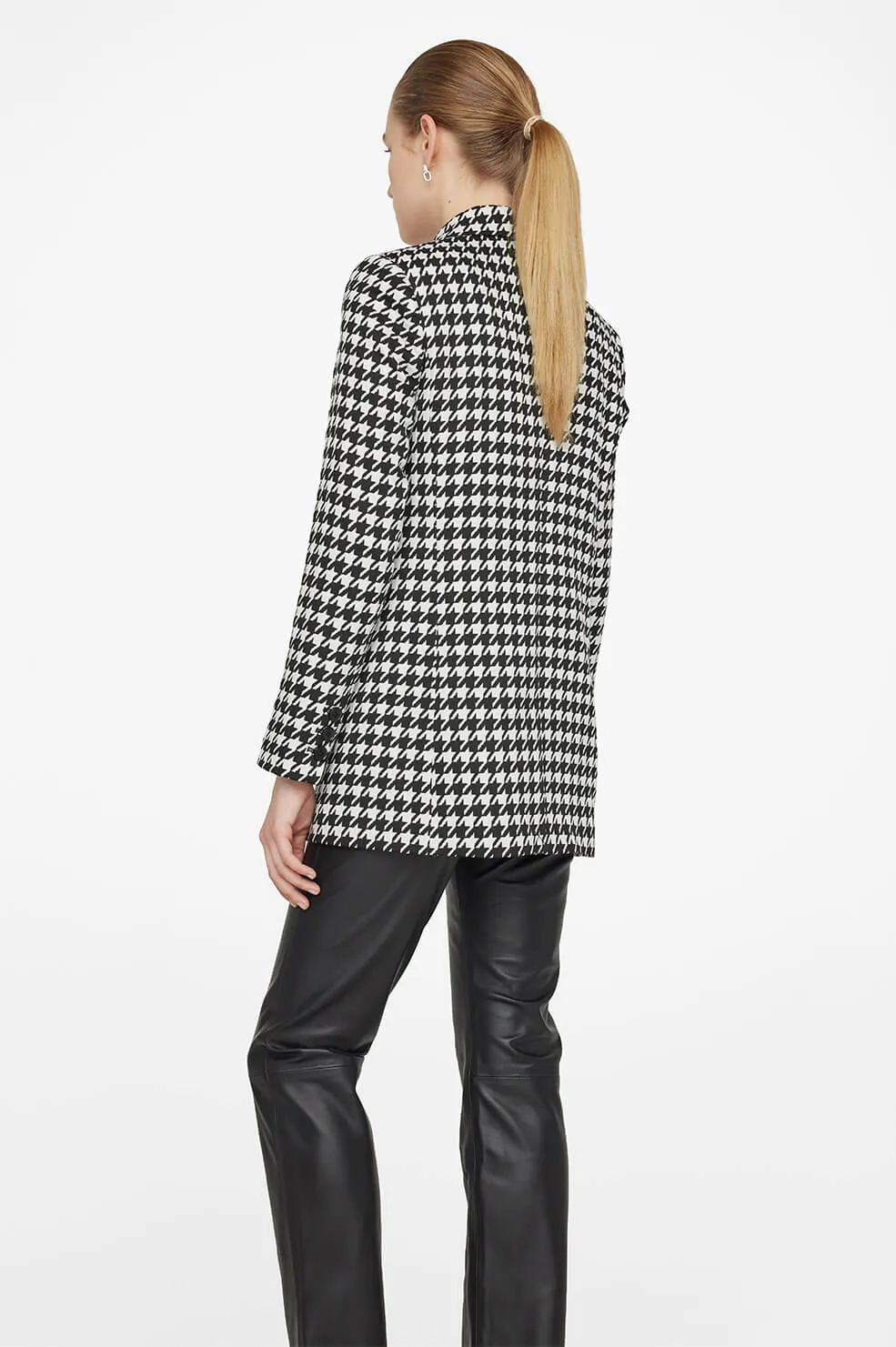 Anine Bing - Madeleine Blazer in Black and White Houndstooth