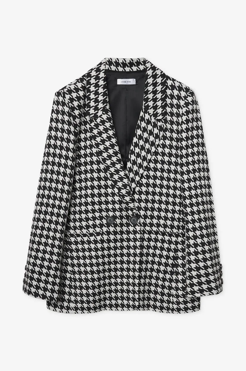 Anine Bing - Madeleine Blazer in Black and White Houndstooth