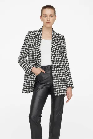 Anine Bing - Madeleine Blazer in Black and White Houndstooth