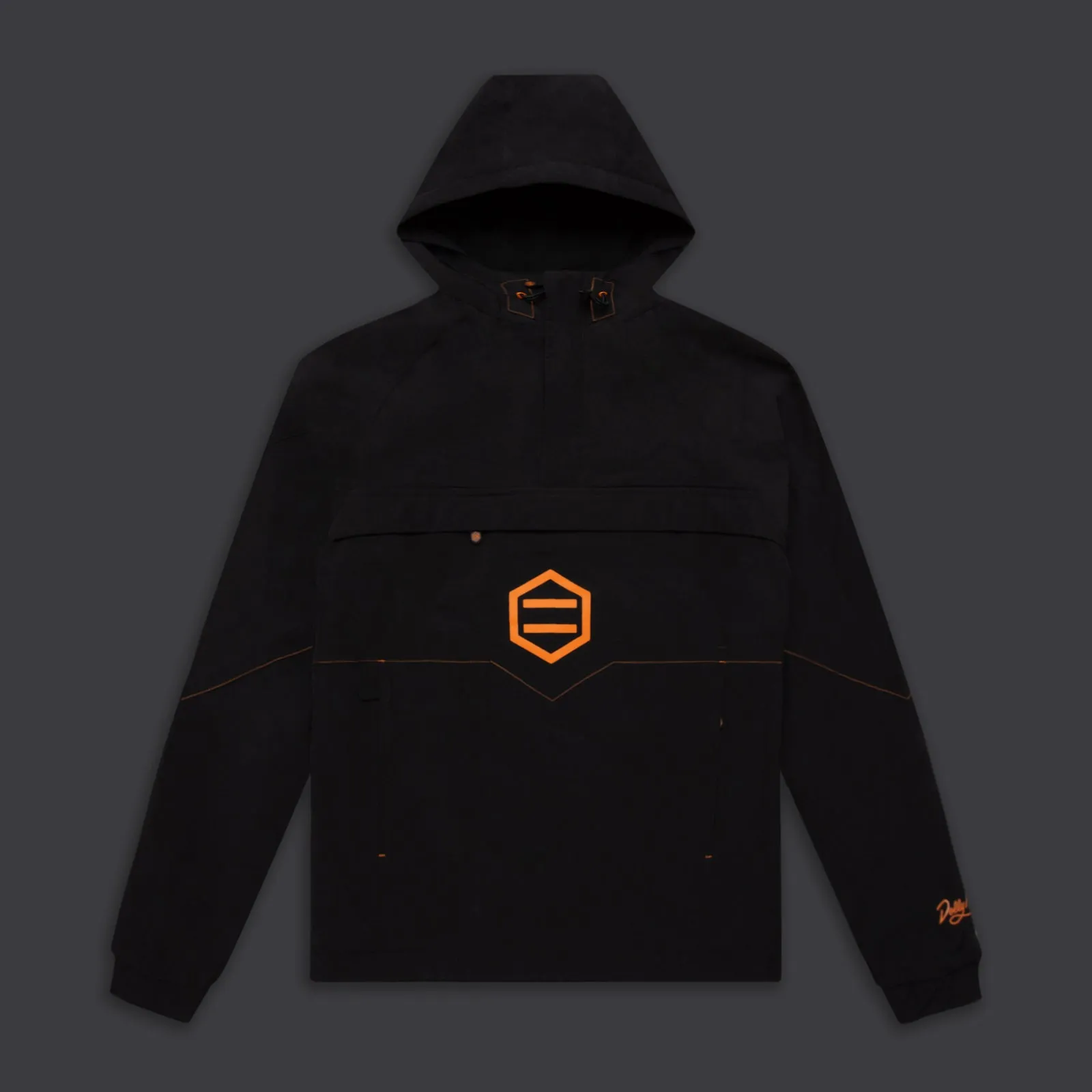 Anorak Jacket Black & Orange