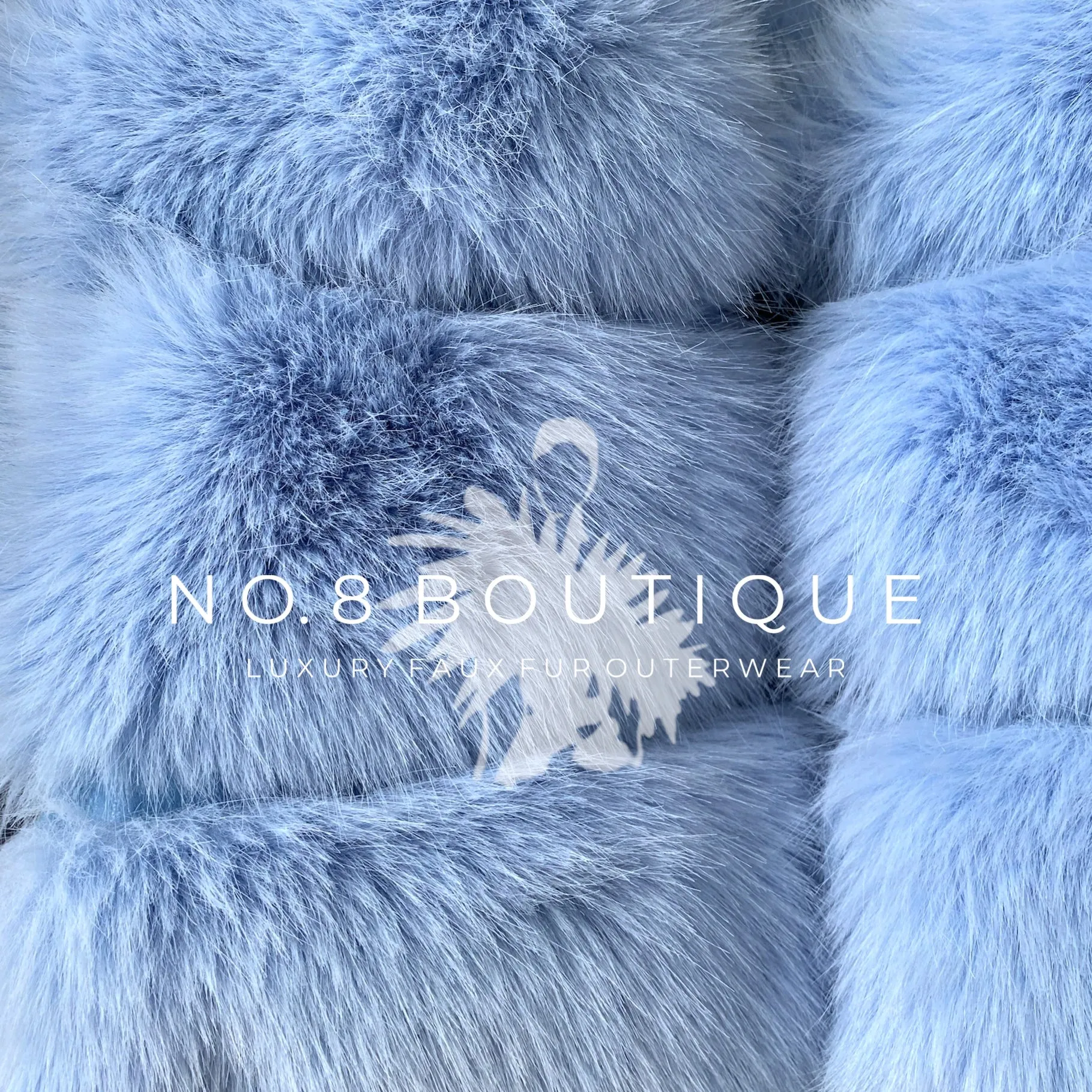 Baby Blue Faux Fur Classic 5 Row Jacket