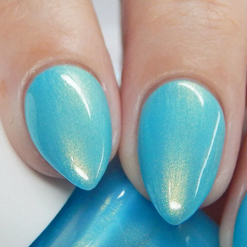 Be Kind, Rewind - sky blue shimmer nail polish