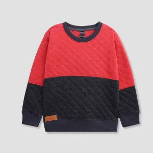 Black/Red quilting Sweatshirt for Kids