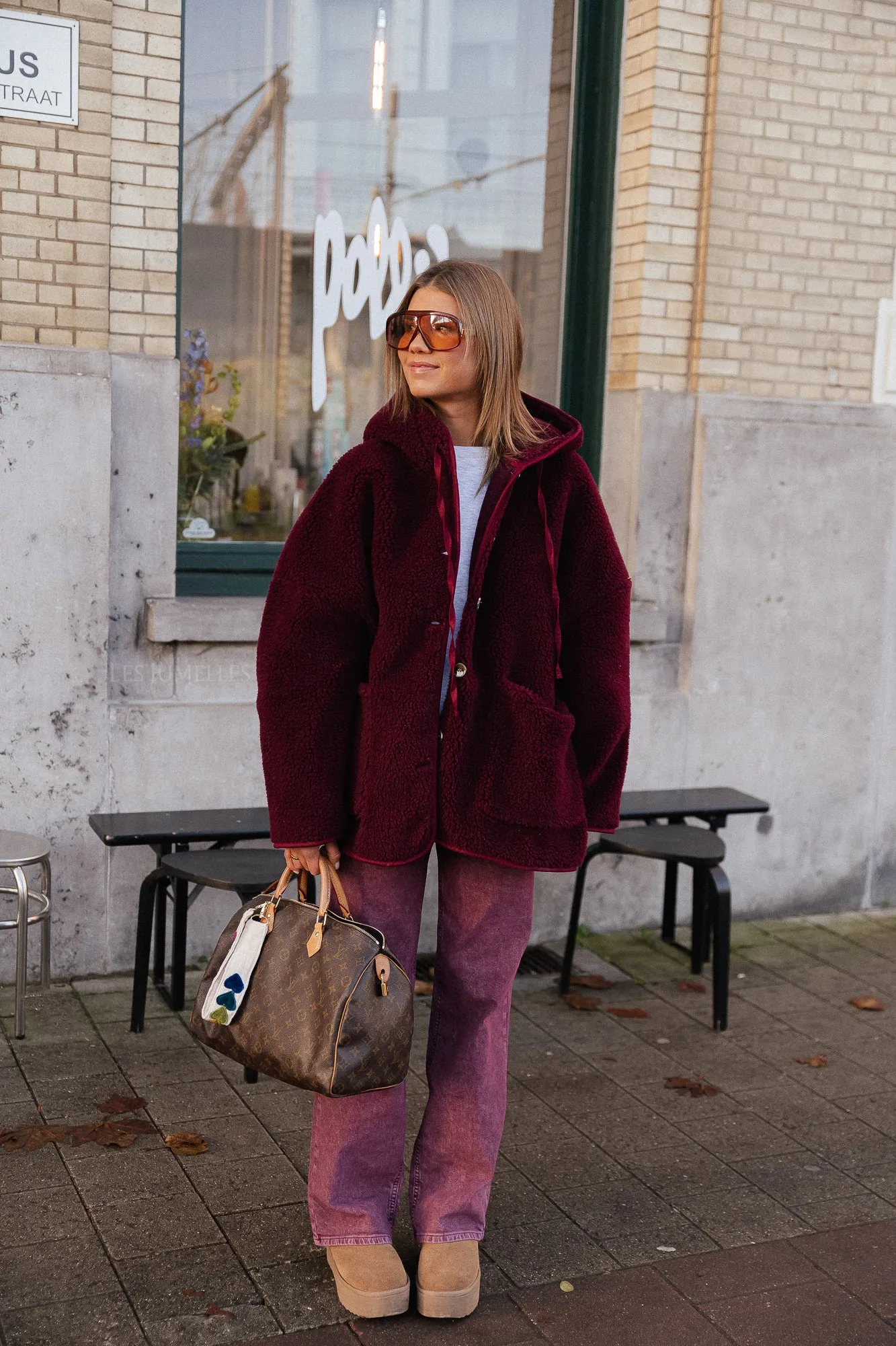 Briar teddy jacket burgundy