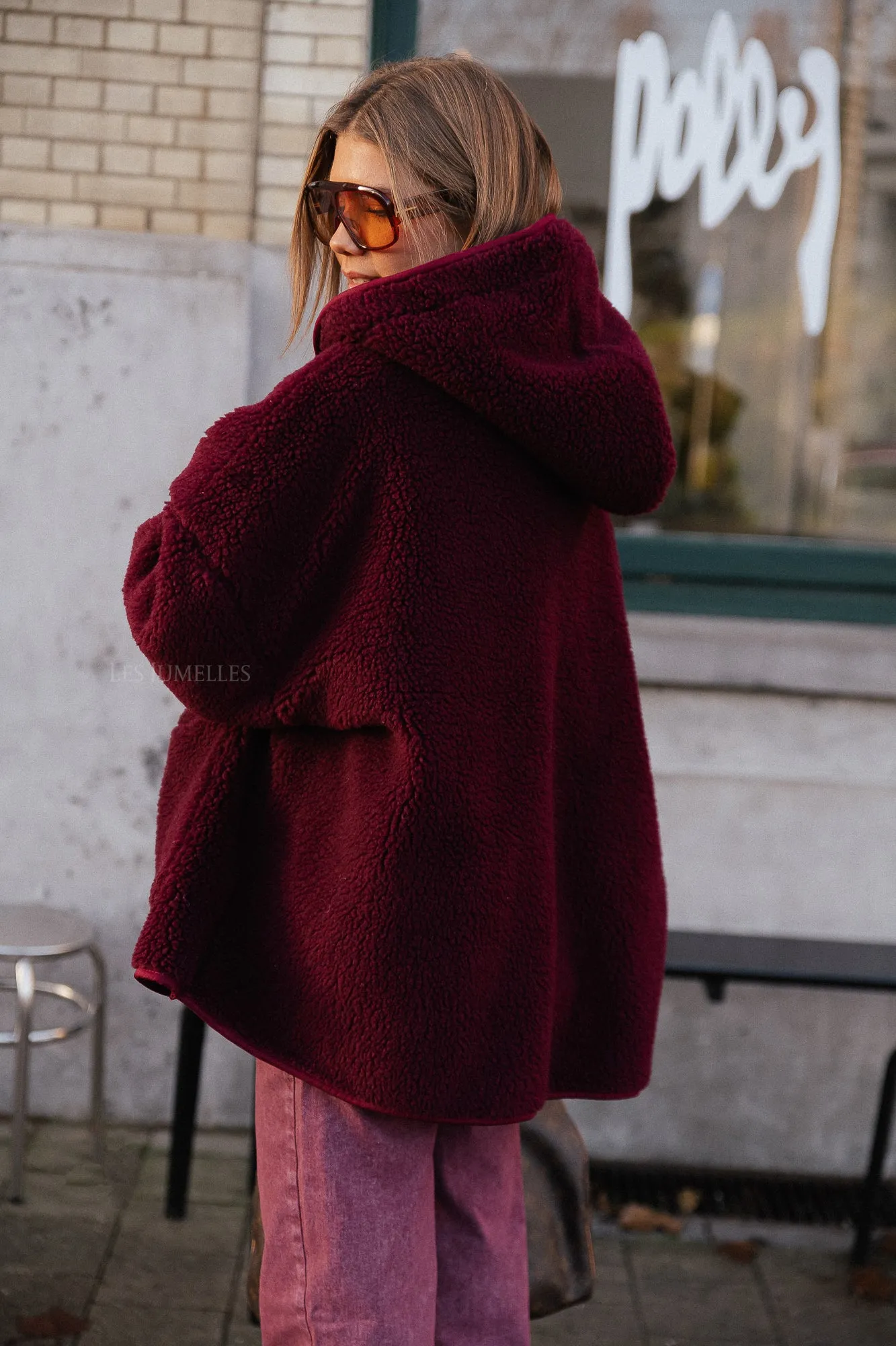 Briar teddy jacket burgundy