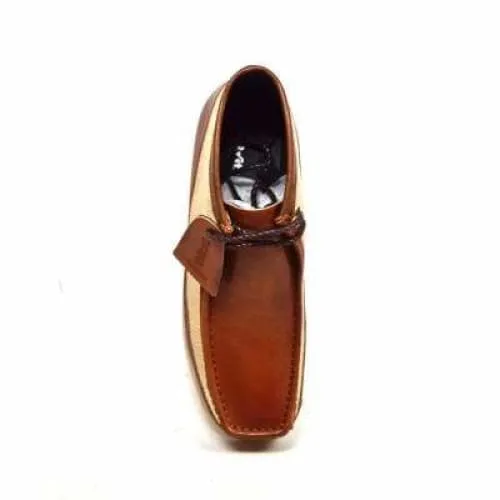 British Walkers Wallabee Boots Walker 100 Men's Cognac and Gold Leather