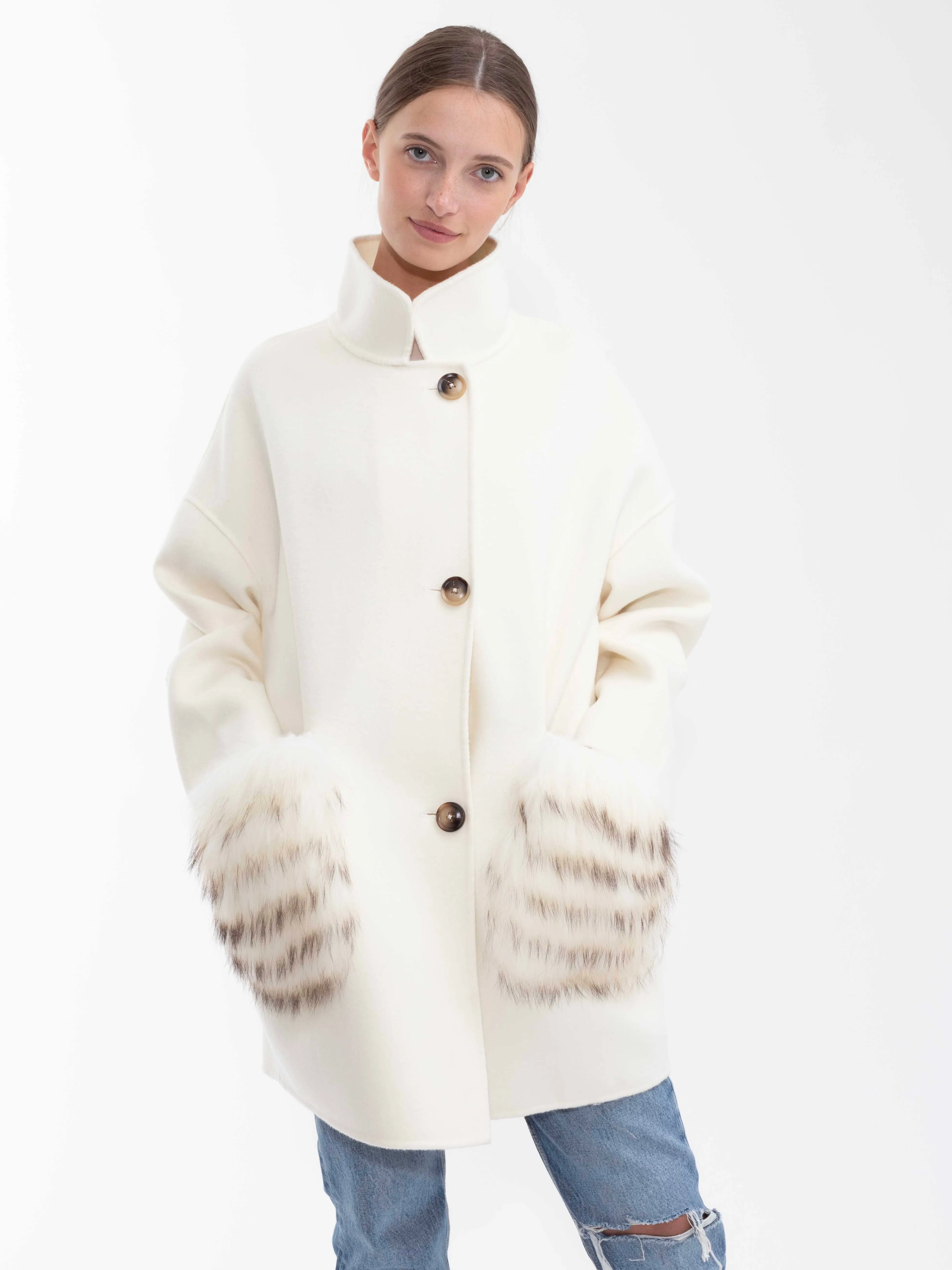 Chelsea Cashmere Coat Ivory