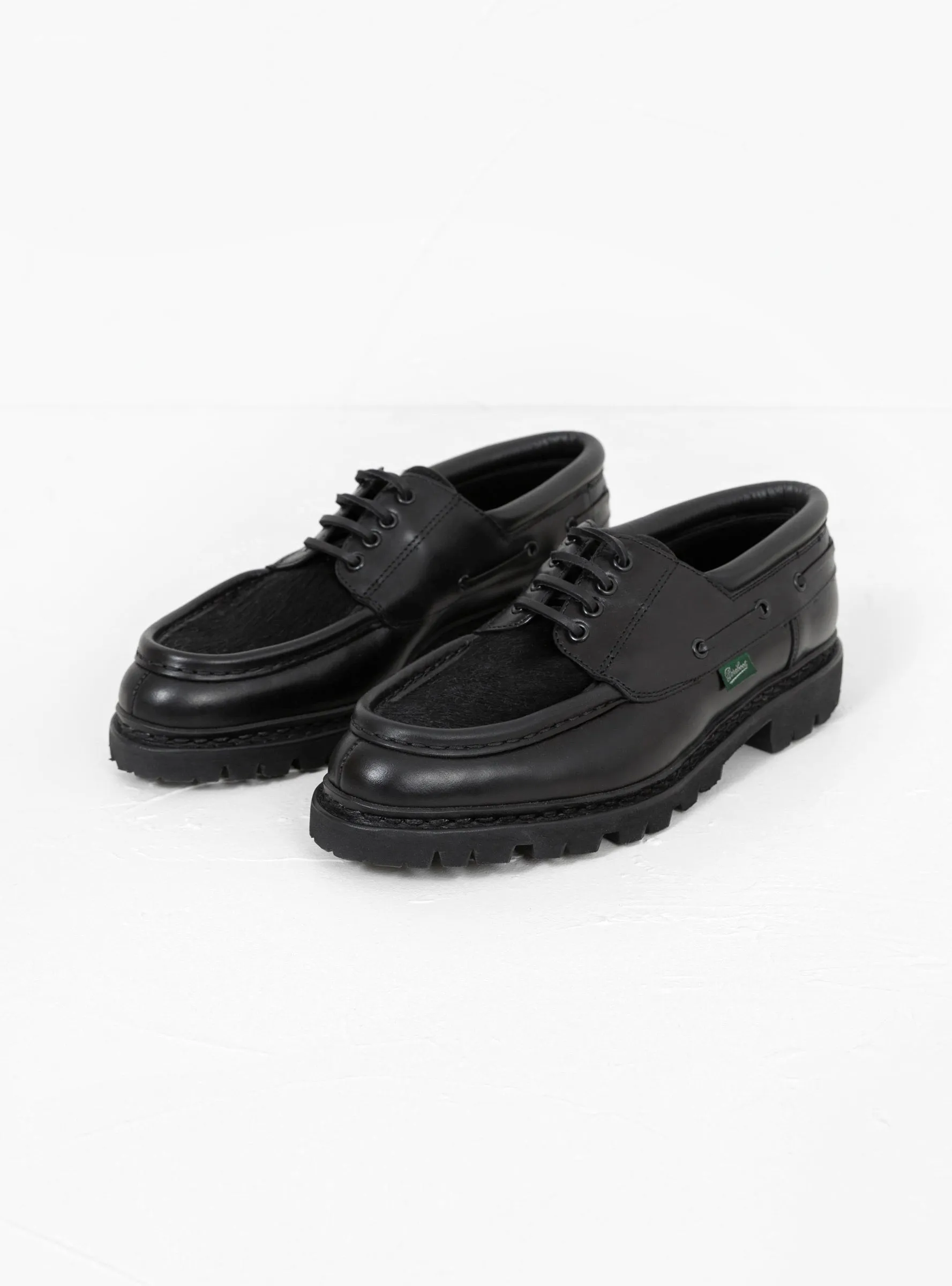 Chimey Shoe Black Smooth Leather & Cow Hair