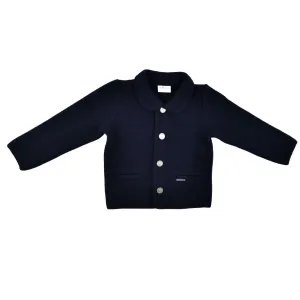 Classic Button Down Coat - Navy