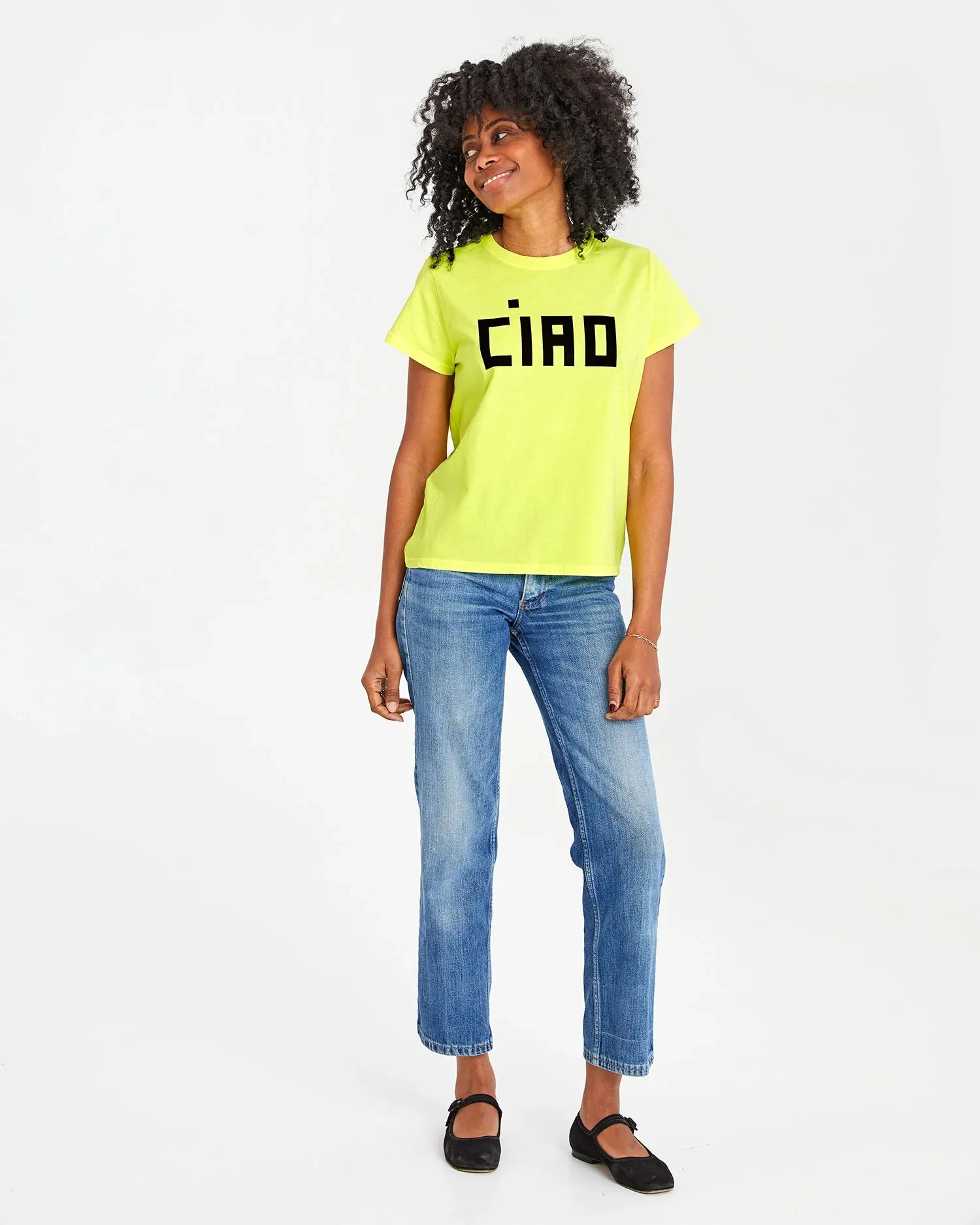 Classic Tee ~ Neon Yellow w/ Ciao