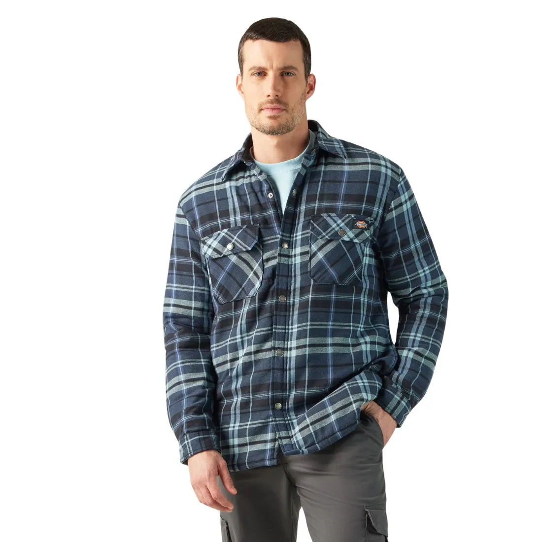 Dickies Men's Sherpa Lined Flannel Shirt TJ210 - Dark Navy