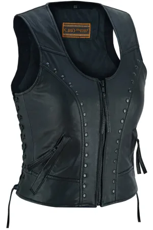 DS241 Women's Lightweight Vest with Rivets Detailing