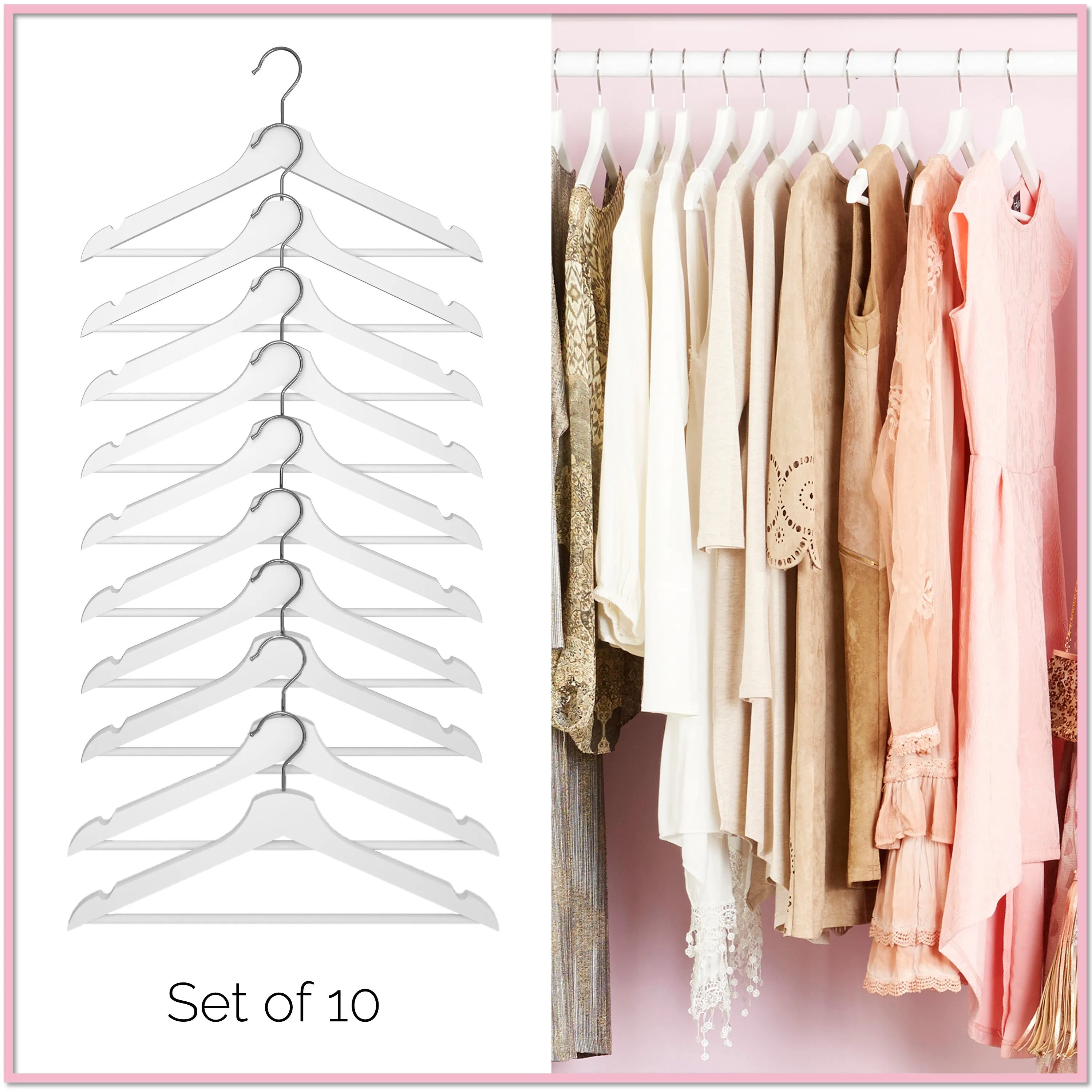 Glamour Premium Wood Hangers™ (Set of 10)