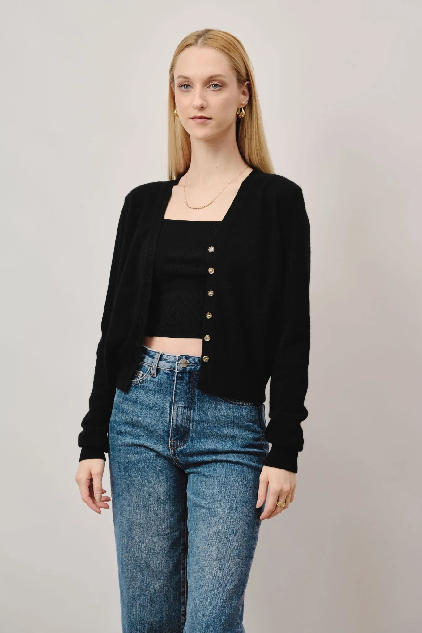 GRACE superfine cashmere cardigan (Black)