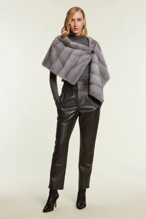 Grey mink stole