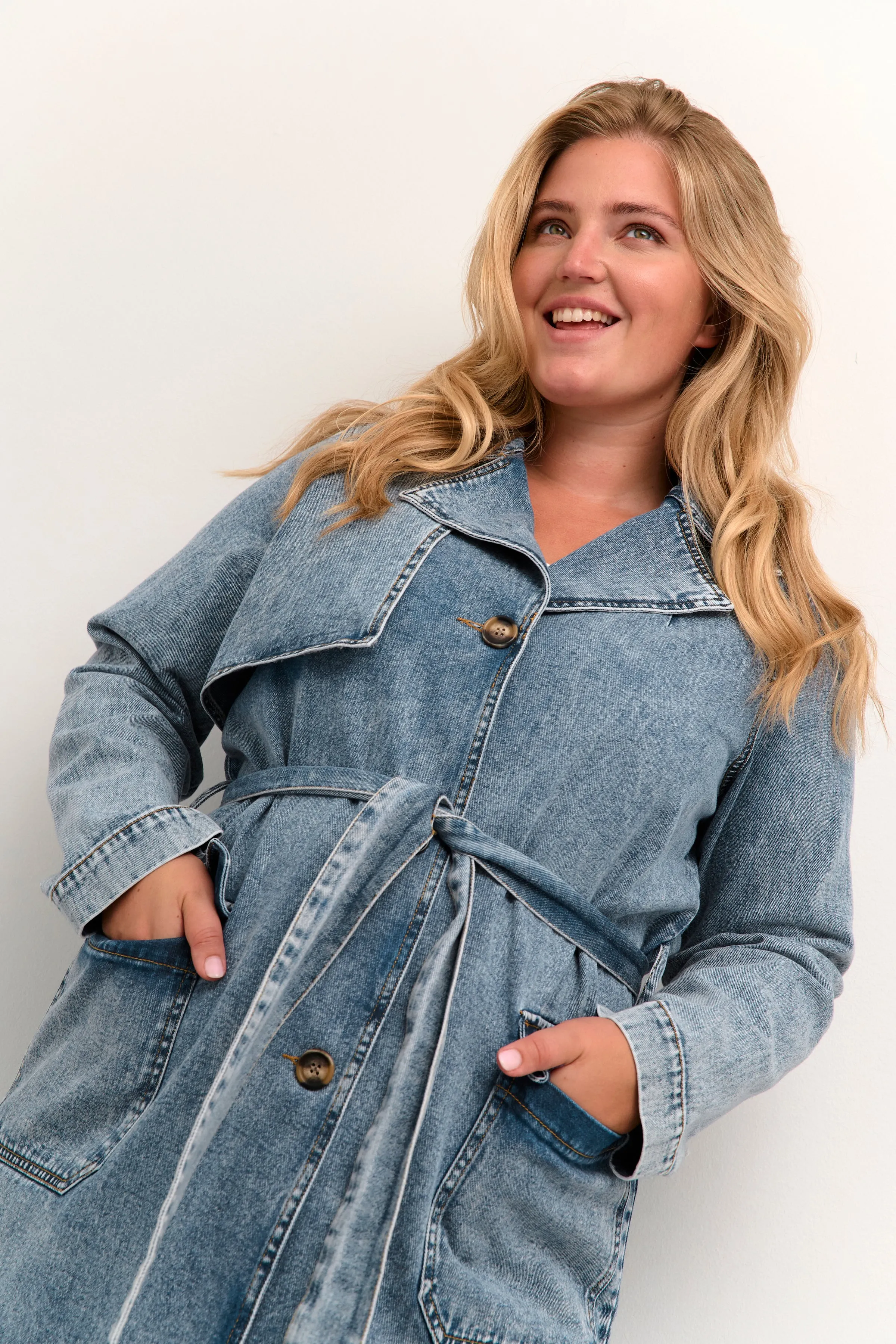 Kaffe Curve Denim Trenchcoat