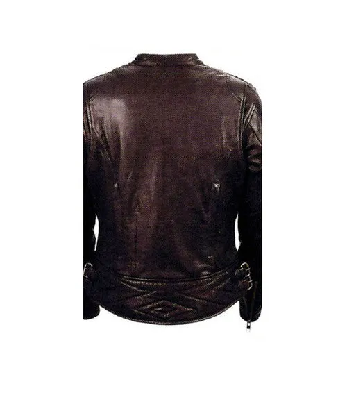 Ladies Lightweight Leather Motorcycle Jacket