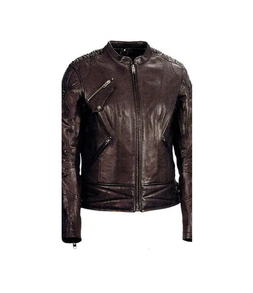 Ladies Lightweight Leather Motorcycle Jacket