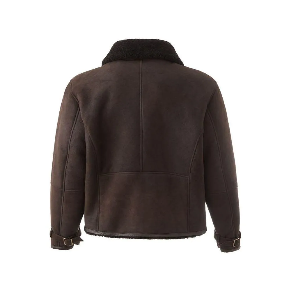 Lardini Elegant Montone Leather Brown Jacket