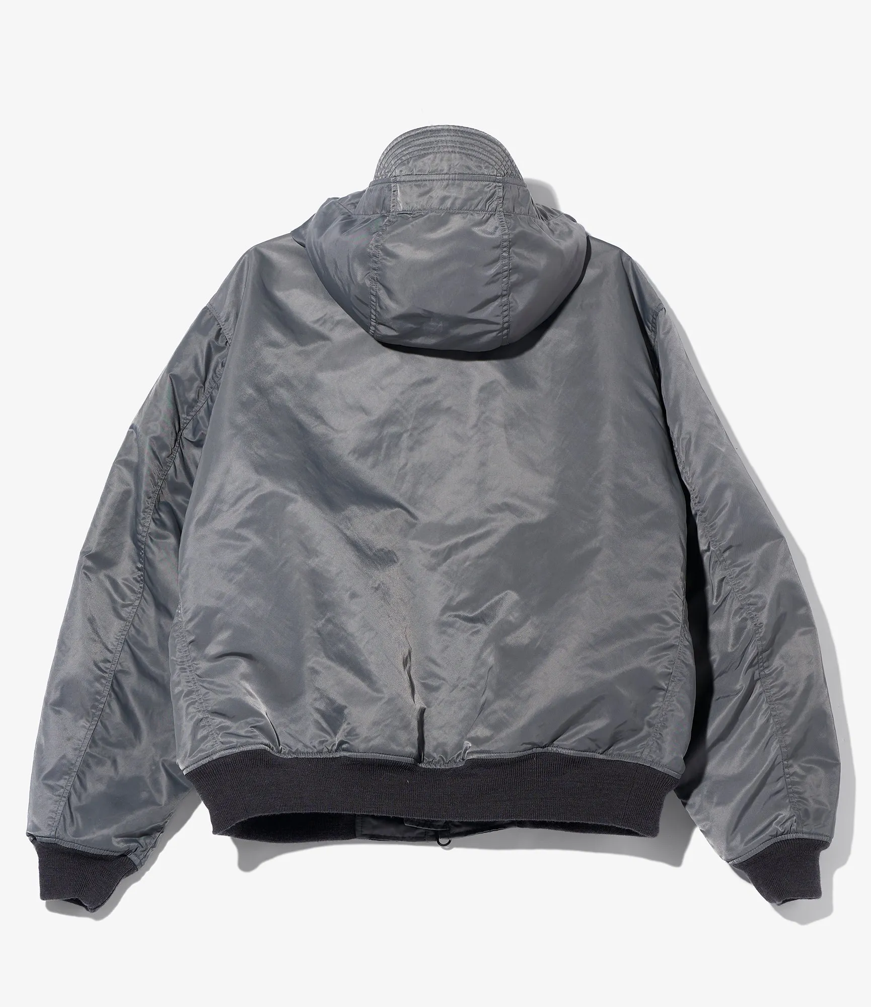 LL Jacket – Gunmetal Nylon Flight Satin