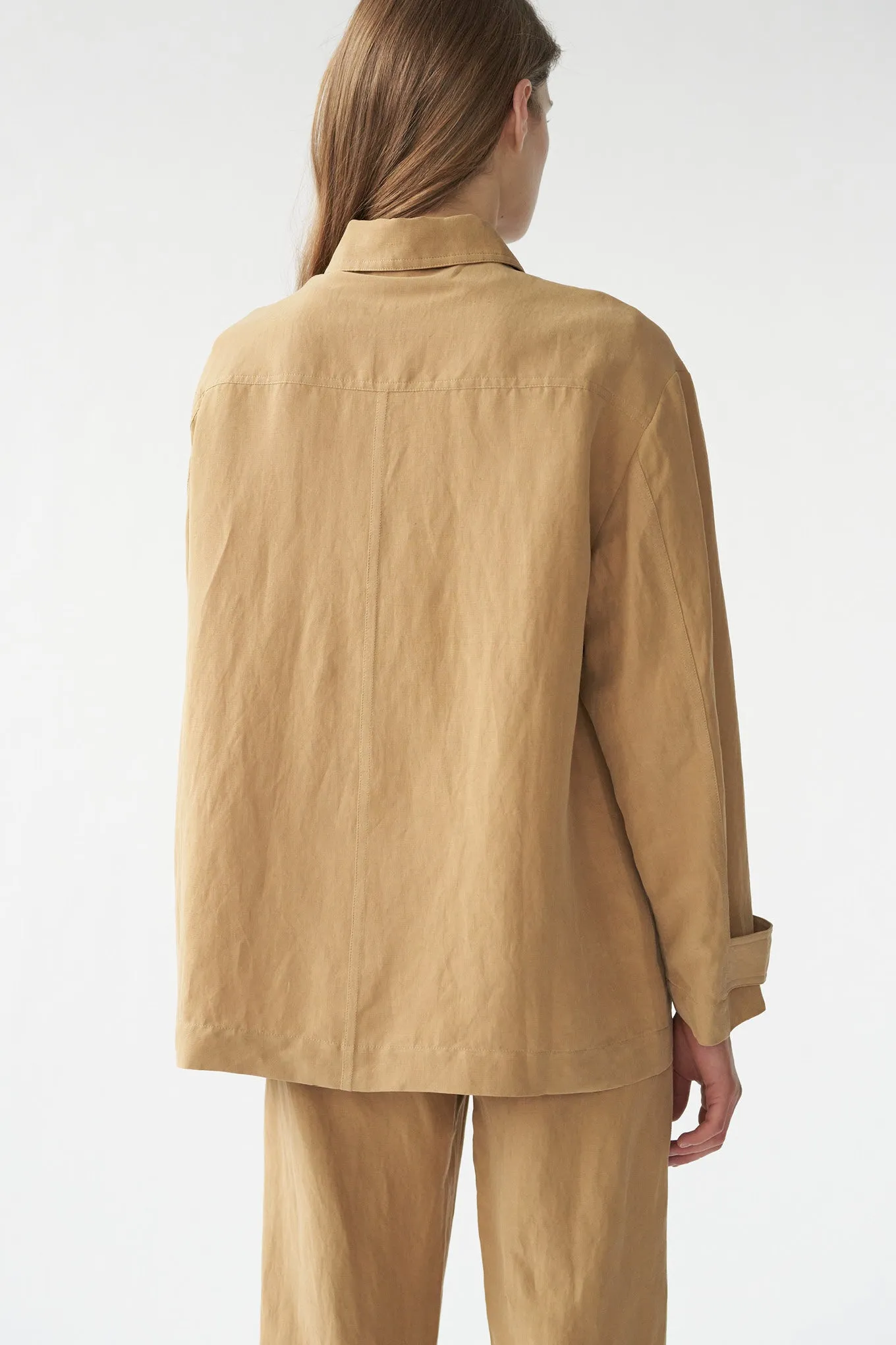 MARA JACKET - DESERT SAND - SILK/LINEN