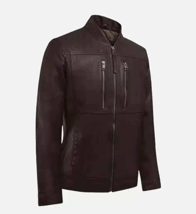 Men's Classic Brown Biker Leather Jacket