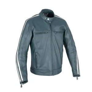 Oxford Bladon Leather Cafe Racer Jacket - Racing Green