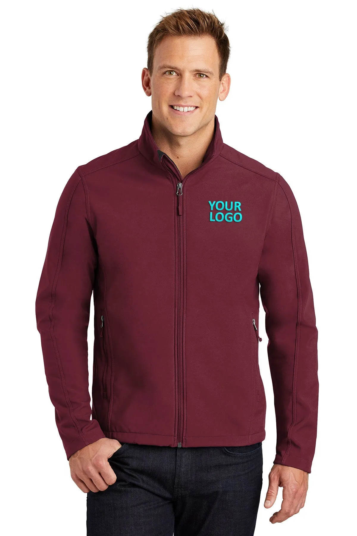 Port Authority Core Soft Shell Customized Jackets, Maroon