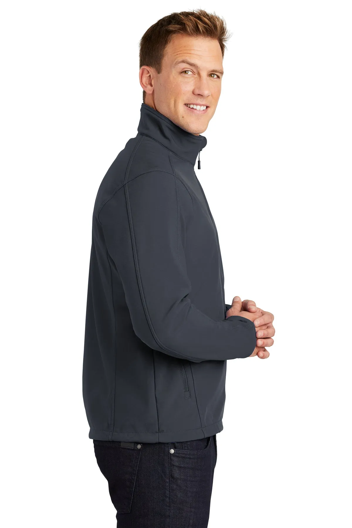 Port Authority Tall Core Branded Soft Shell Jackets, Battleship Grey