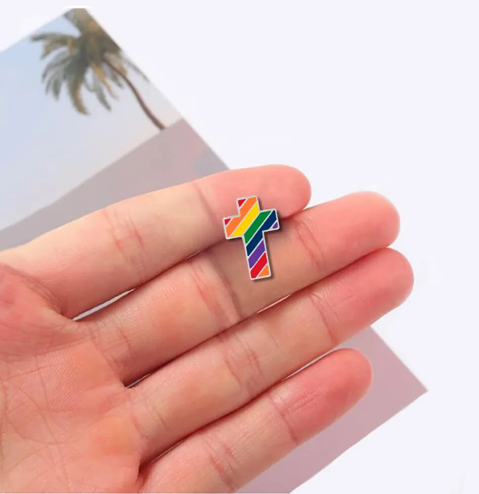 Rainbow Cross Shaped Pins