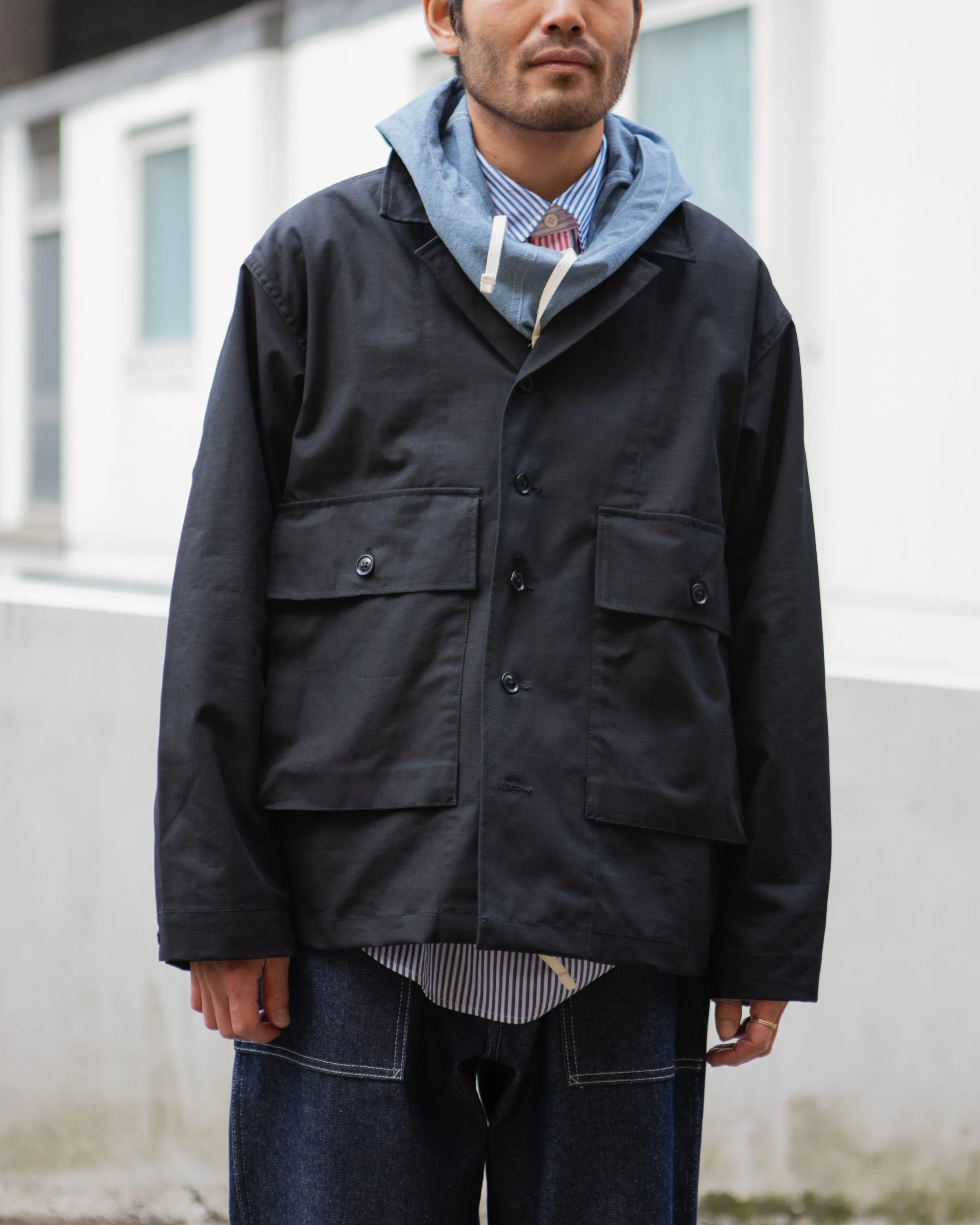 Sea Bees Jacket – Black Ripstop Cotton