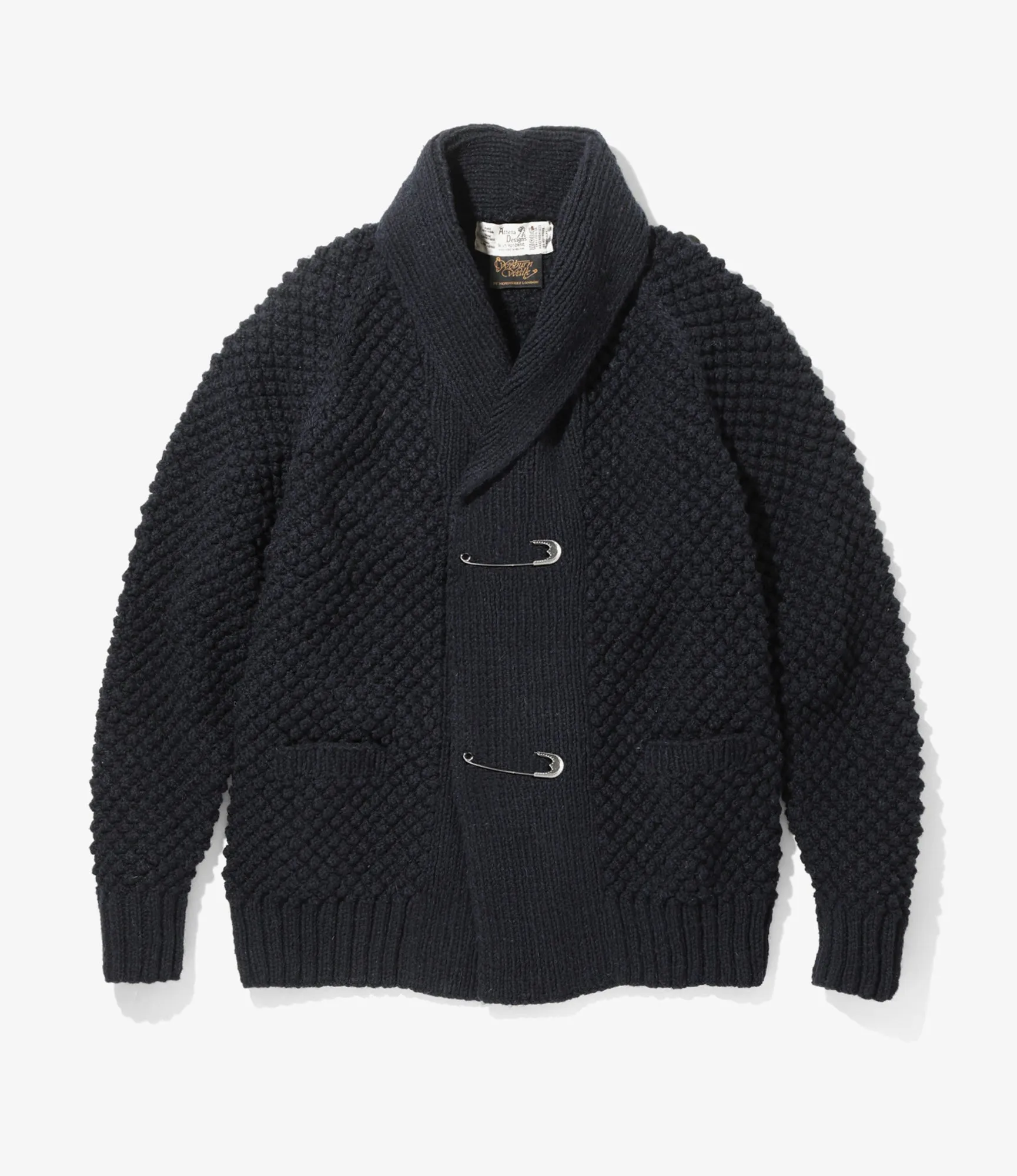 Shawl Collar Popcorn Jacket – Navy