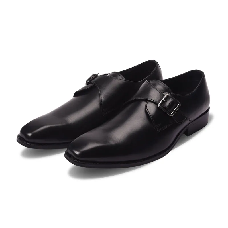 Single strap formal monk shoes