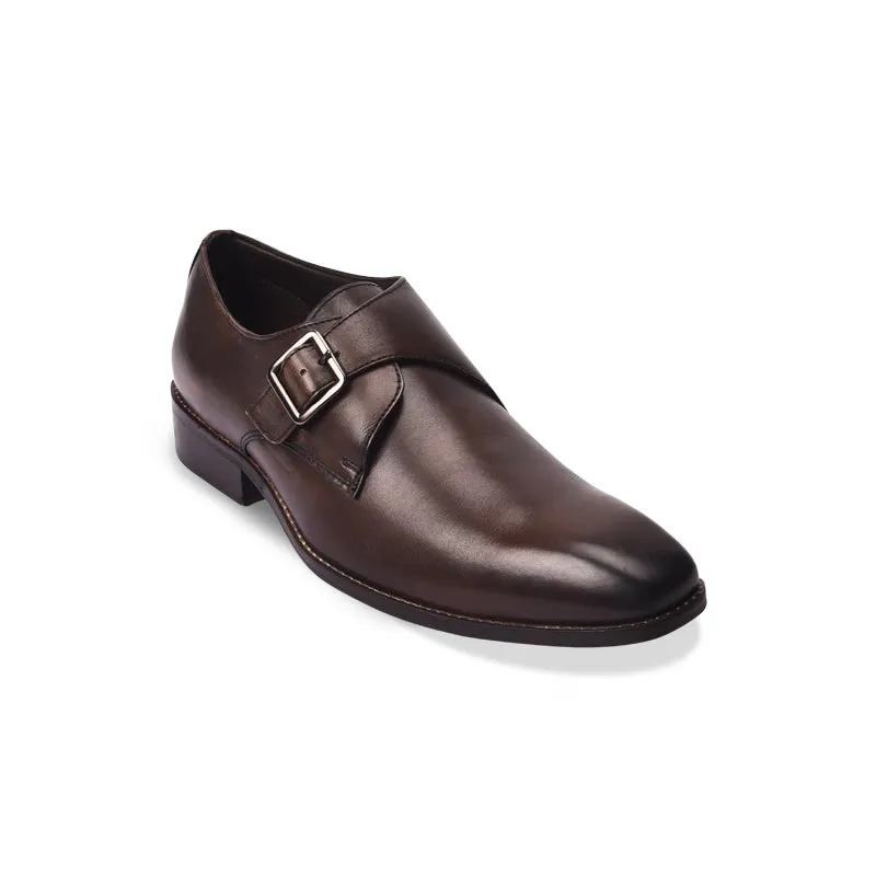 Single strap formal monk shoes