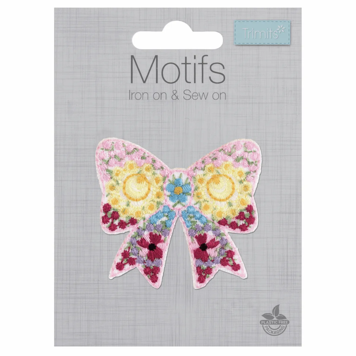 Trimits Iron-On/Sew On Motif Patch - Floral Bow