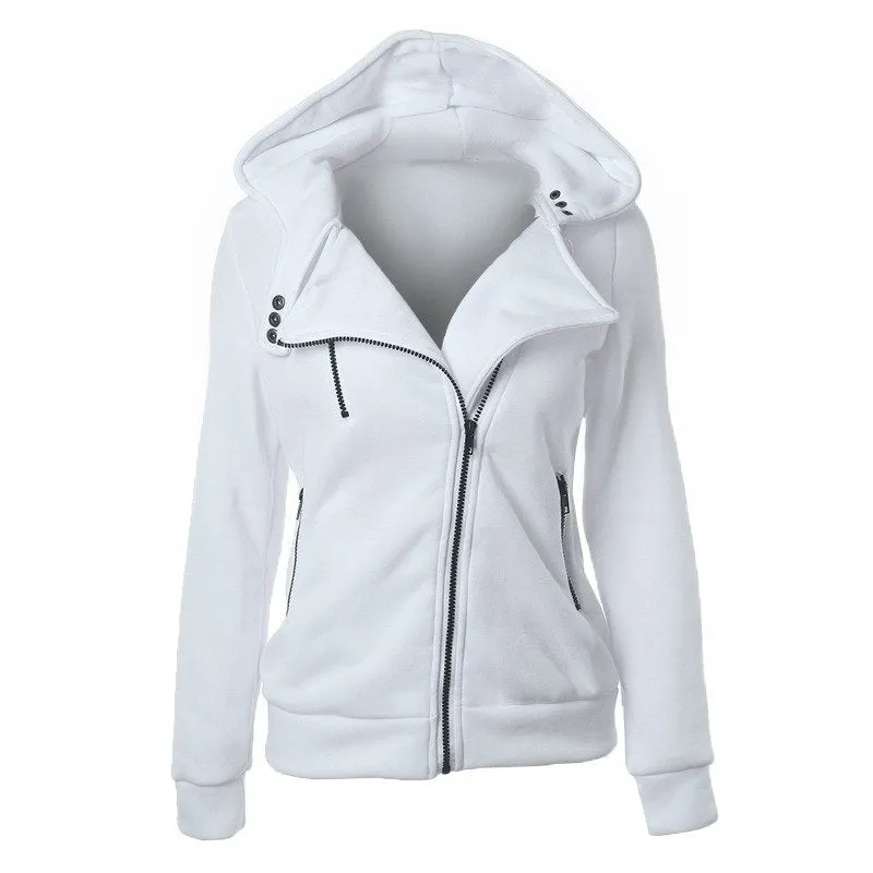 Warm Long Sleeve Zipper Slim-fit Hooded Jackets