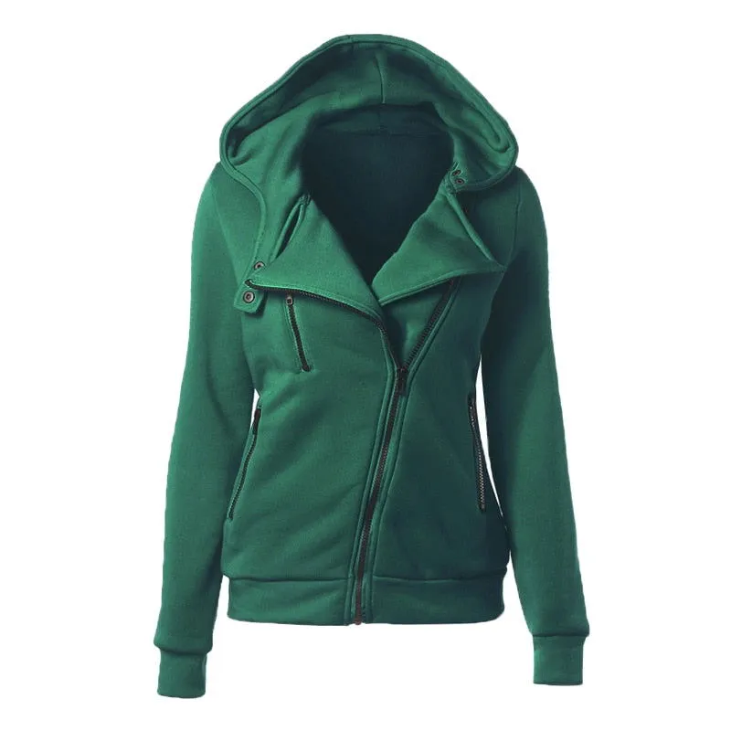 Warm Long Sleeve Zipper Slim-fit Hooded Jackets