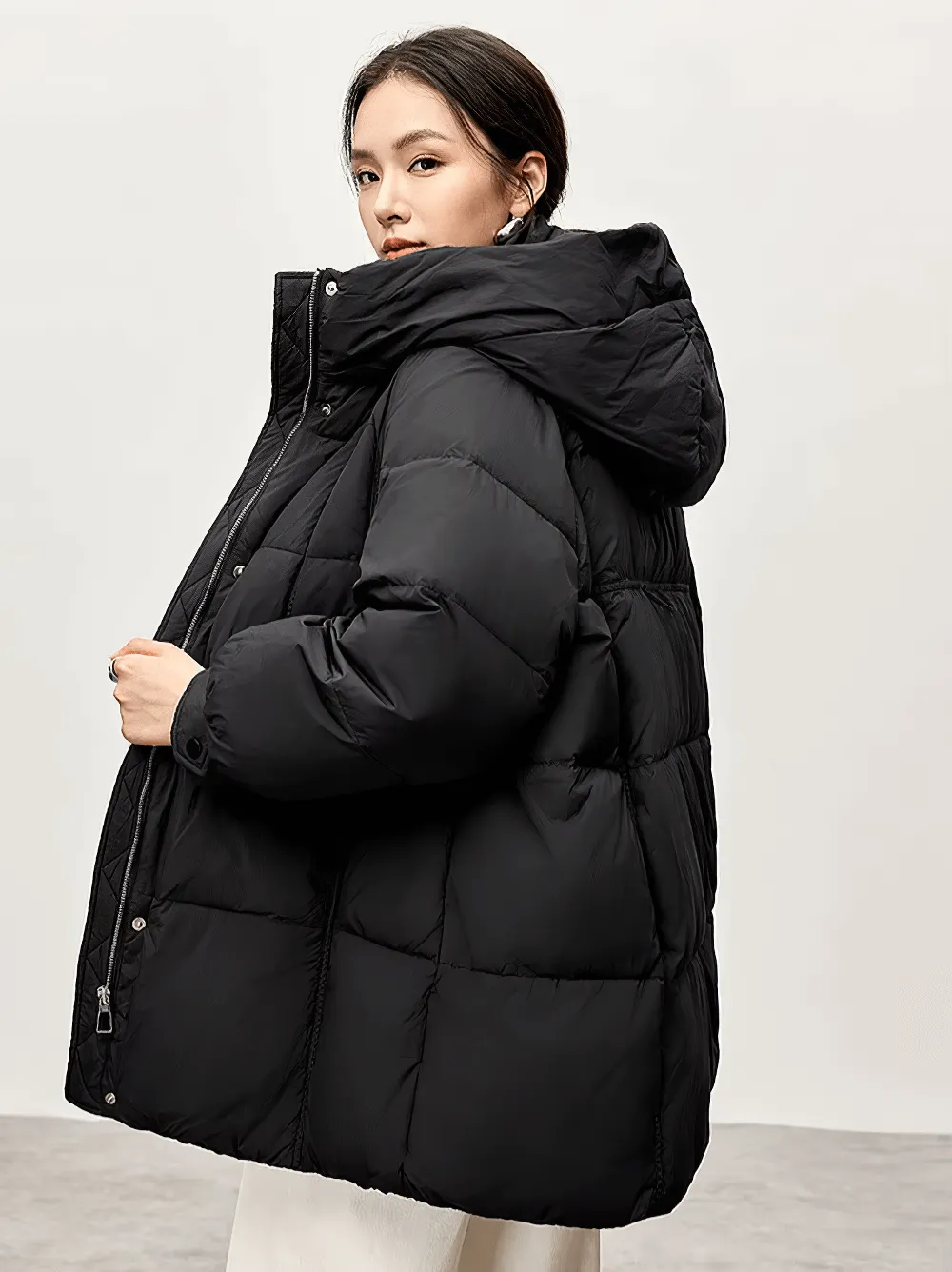 Women's Thick Warm Hooded Duck Down Puffer Jacket - SF2309