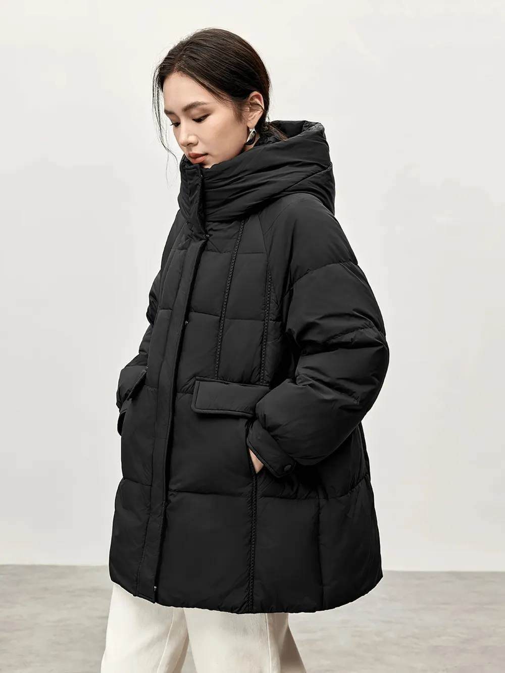 Women's Thick Warm Hooded Duck Down Puffer Jacket - SF2309